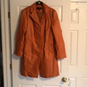 Colebrook Burnt Orange Leather Coat L